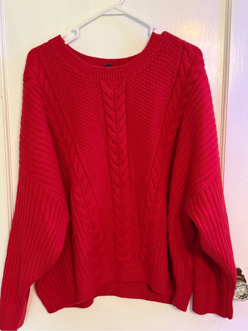 Tommy Hilfiger Red Cable Knit Scoop Neck Sweater